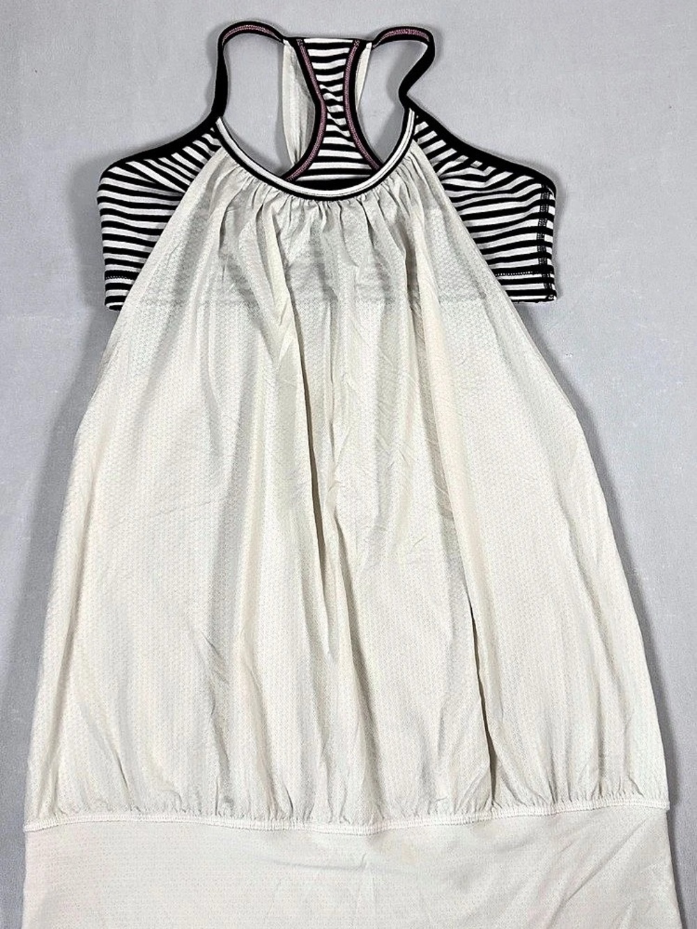 lululemon Striped Athletic Mini Dress in White & Black